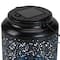 7" Black Integrated Floral LED Solar Outdoor Lantern with Handle